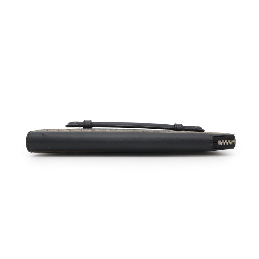 Gucci Sega collaboration GUCCY Leather Black Logo Clutch Bag