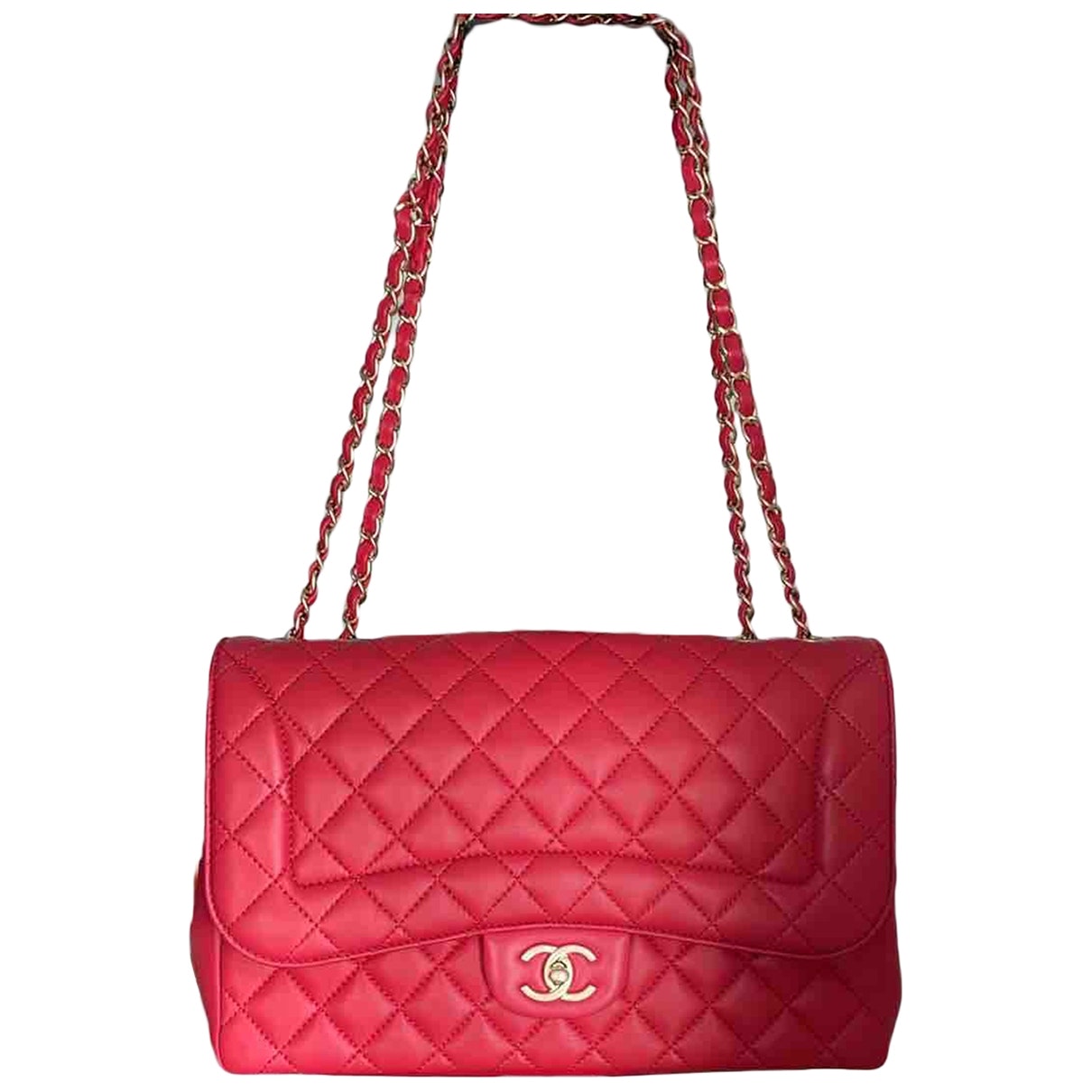 timeless/classique red leather handbag Signature
