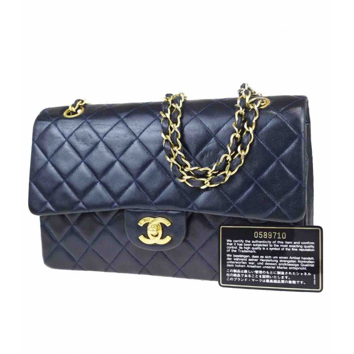 timeless/classique navy leather handbag Classic