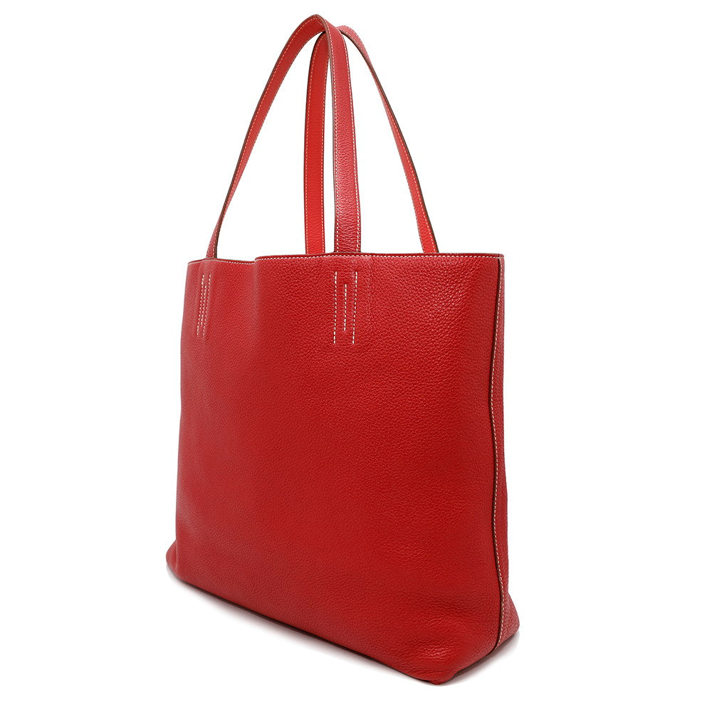 Double Sense Rouge Casaque Bougainvillier Taurillon Clemence Travel Bag