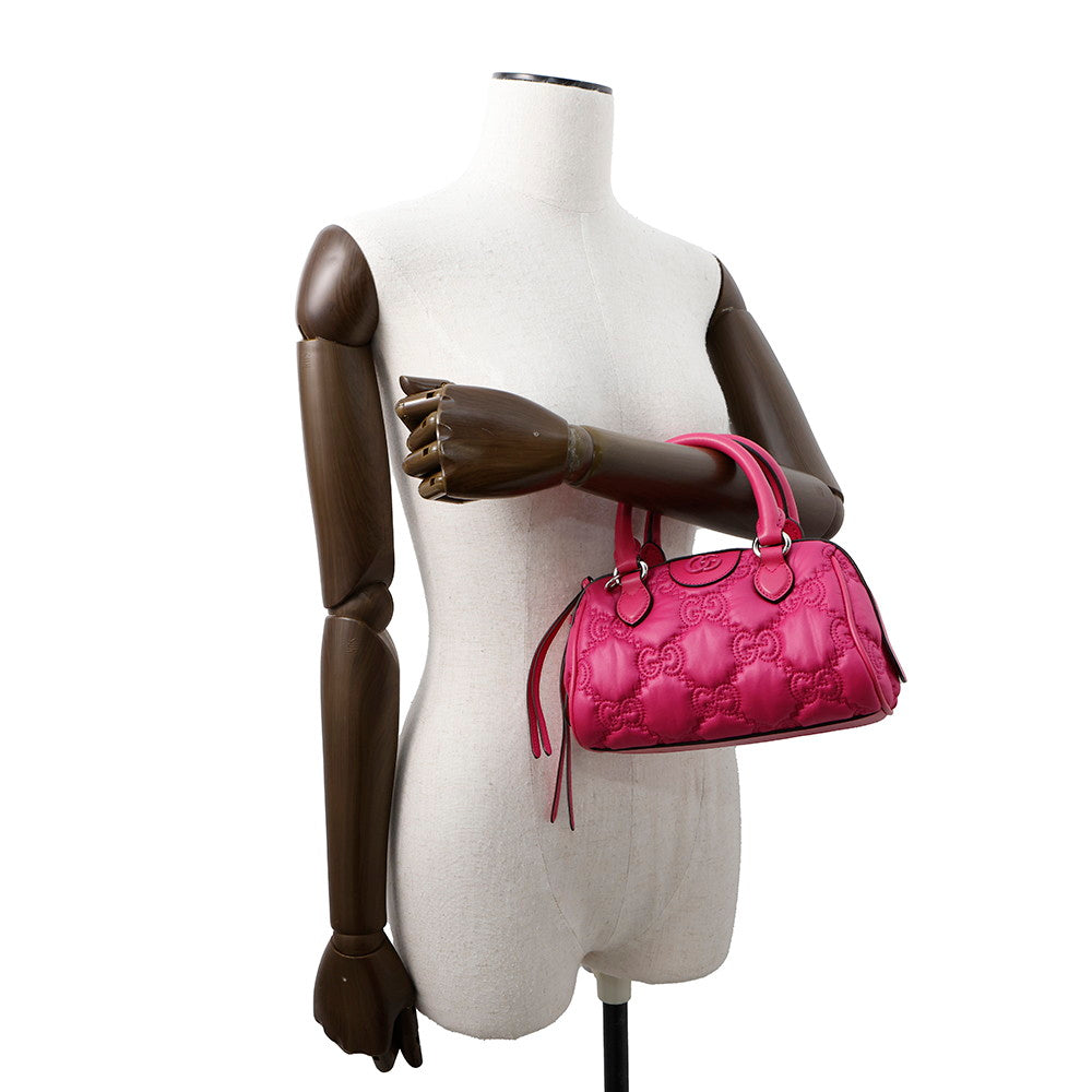 Gucci Ggmatelasse 2Wayhandbag Pink702251 Handbag Leather Nylon Travel Bag