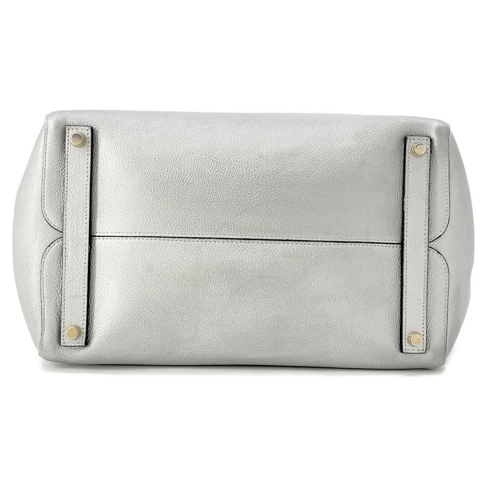 Dior Open Bar Way Handbag Leather Silver Travel Bag