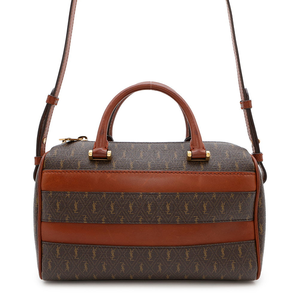 YSL Saint Laurent ? Duffle 2-Way Brown533481 PVC Leather Baby Travel Bag