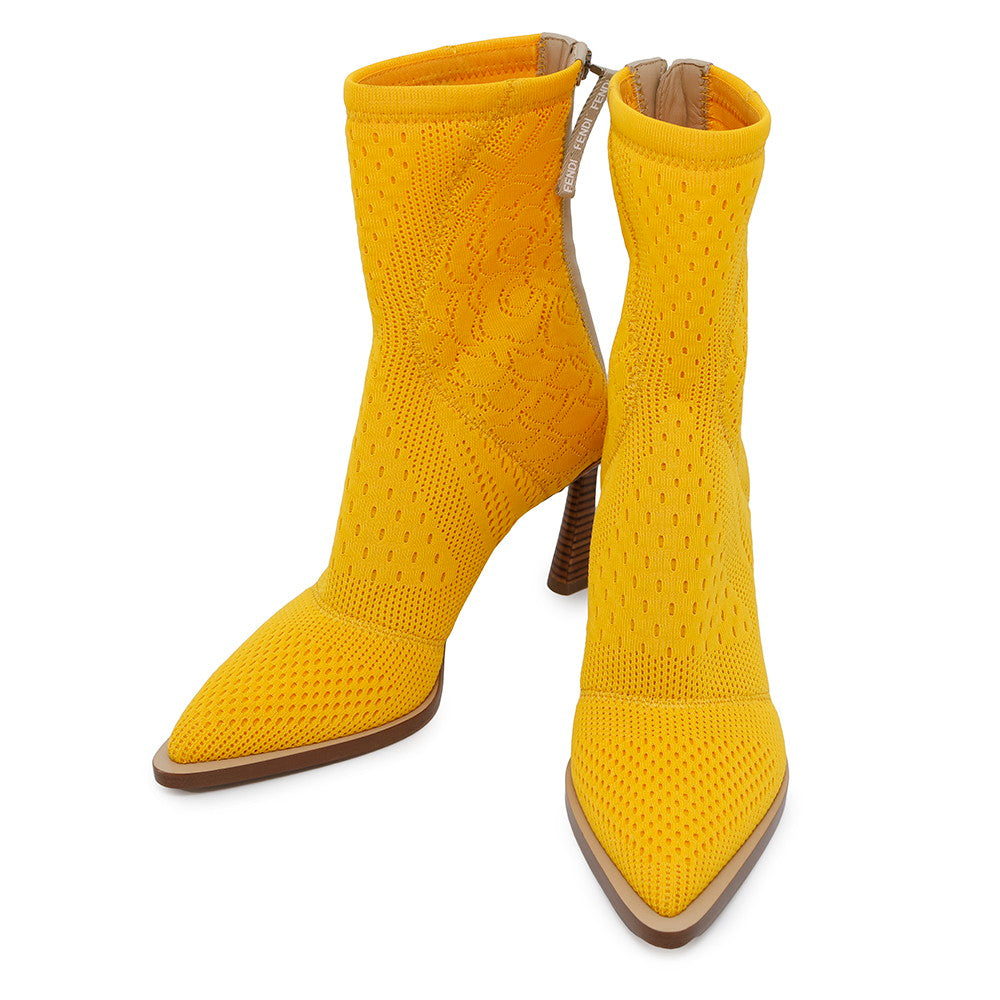 Fendi knitted boots Knit Yellow Shoes