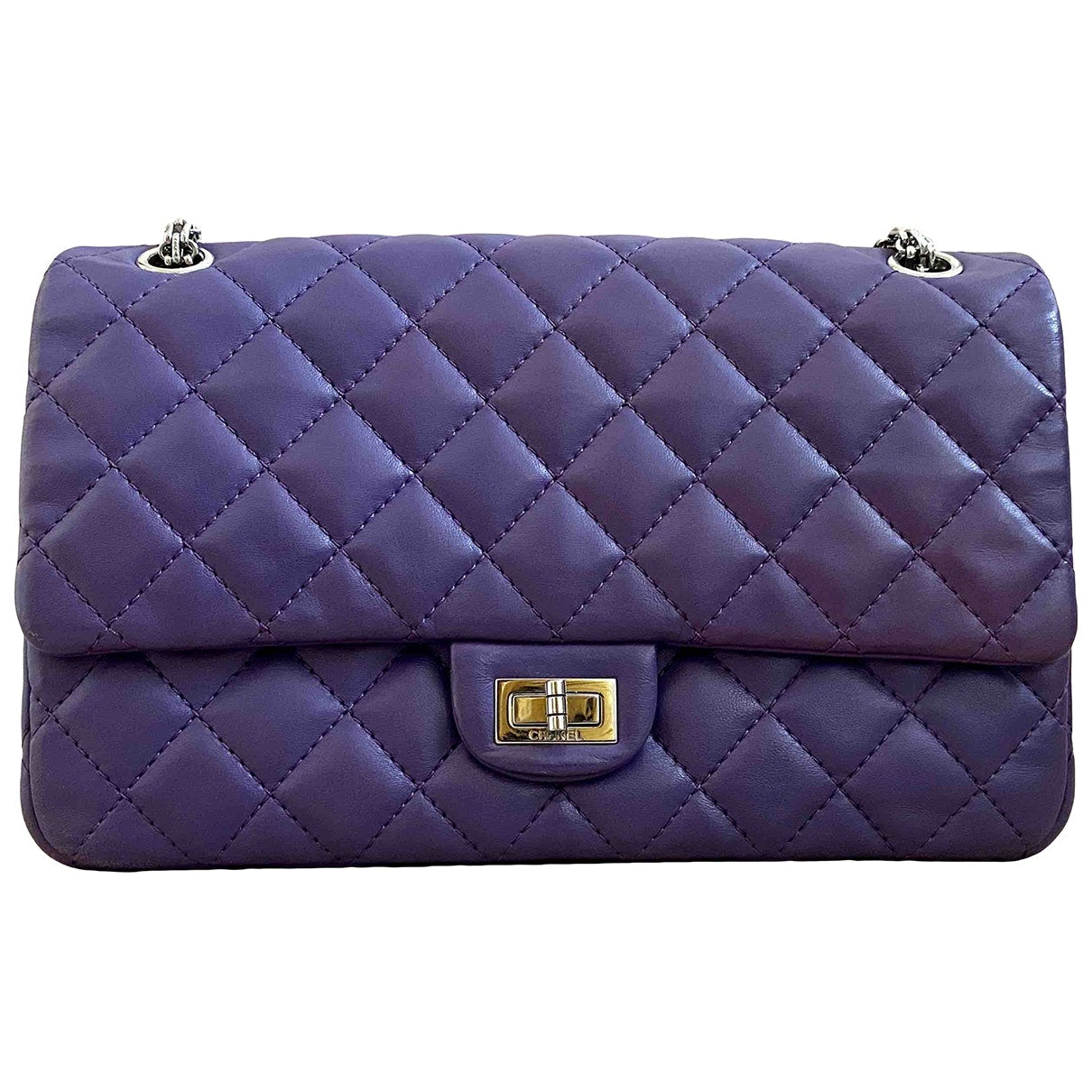 timeless/classique purple leather handbag Signature