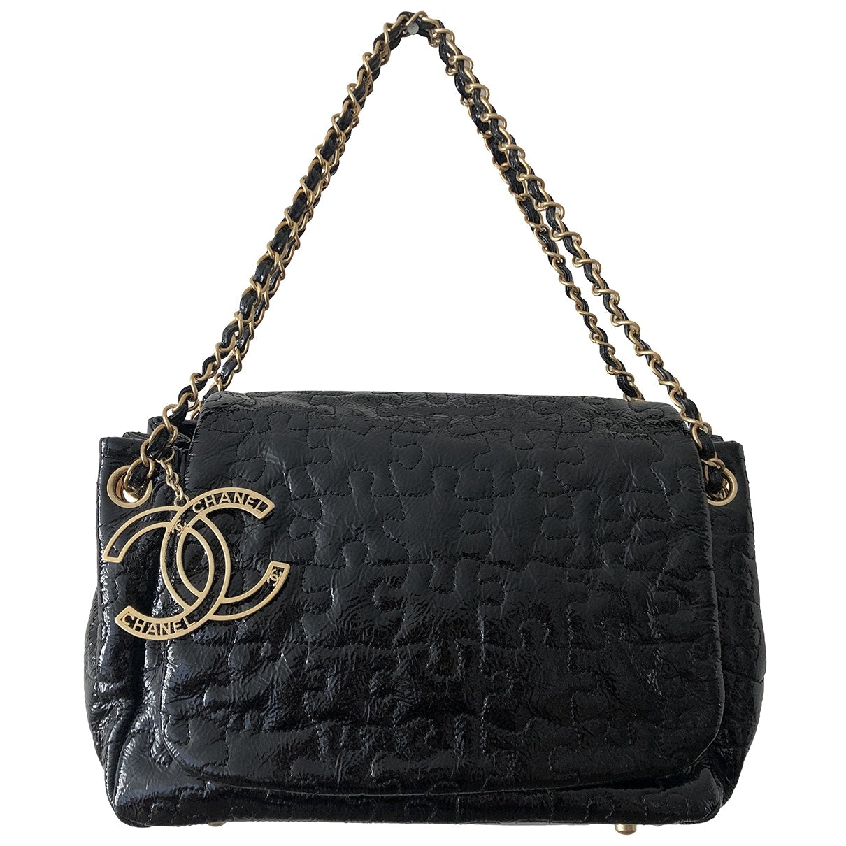 black patent leather handbag Refined
