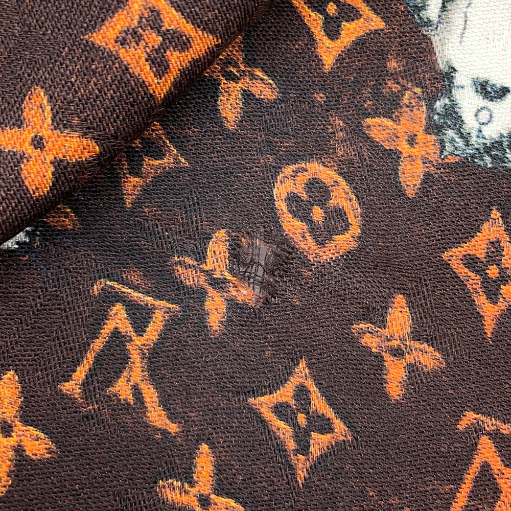 Louis Vuitton Stole・Catogram OrangeMP2265 Wool 61 Silk39 Brown Handbag