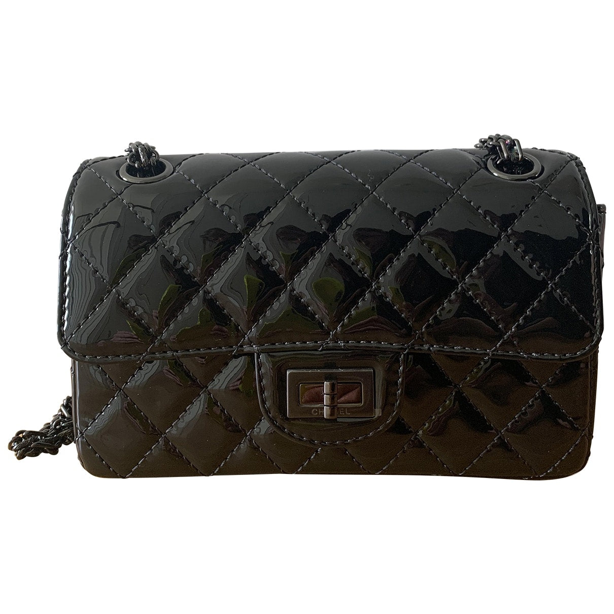 2.55 black leather handbag Modern