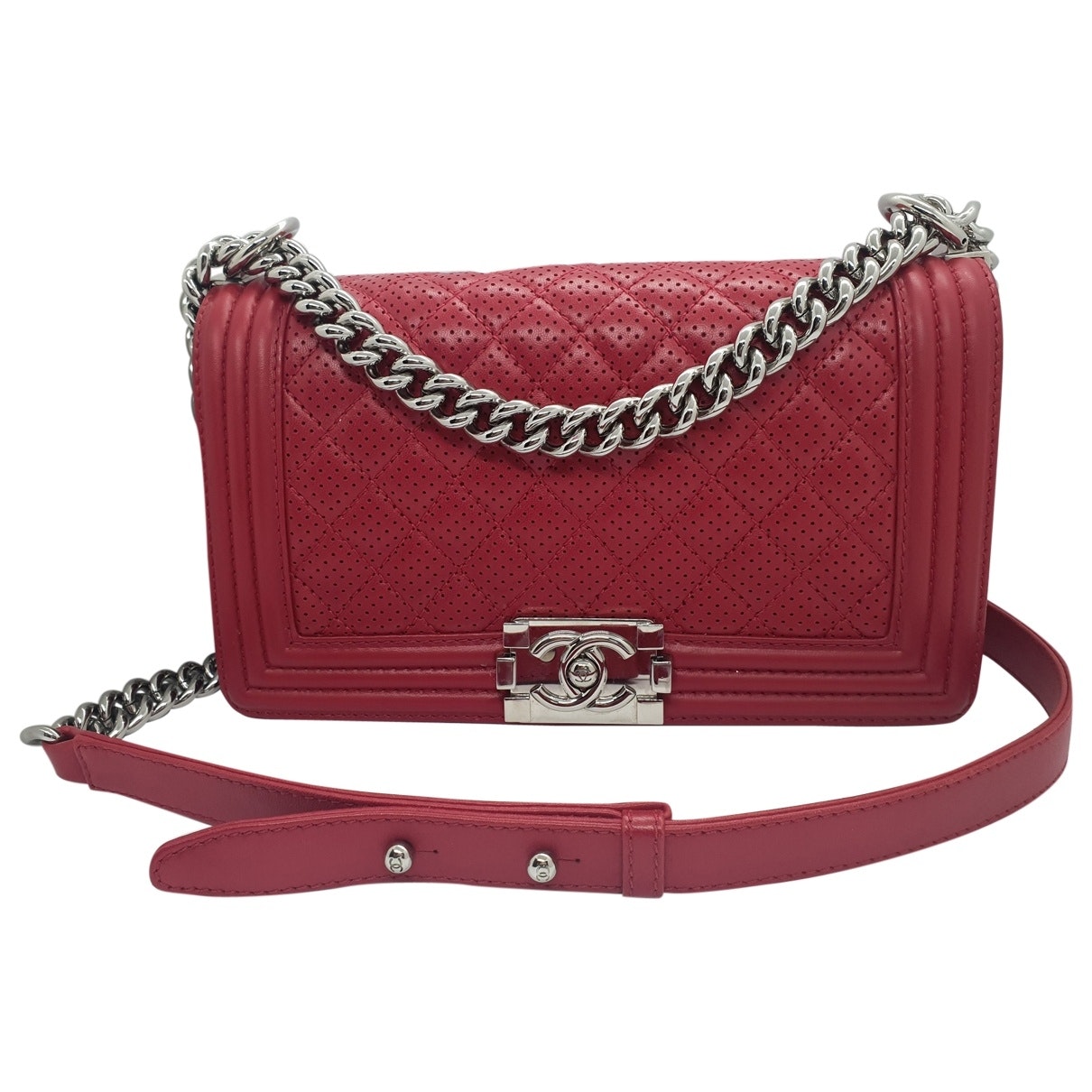 boy red leather handbag Signature