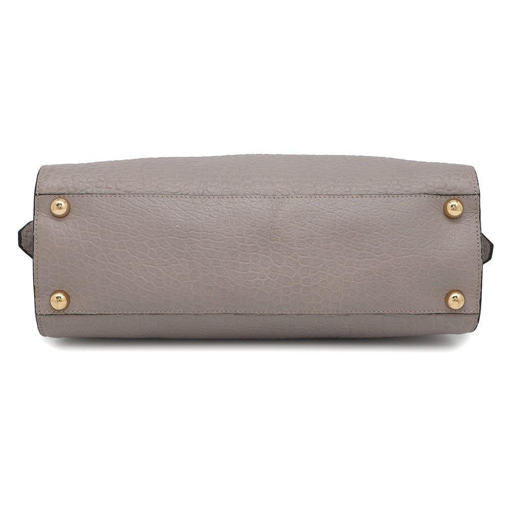 Burberry Clifton Insignia Gray3971049 Handbag Leather Medium Travel Bag