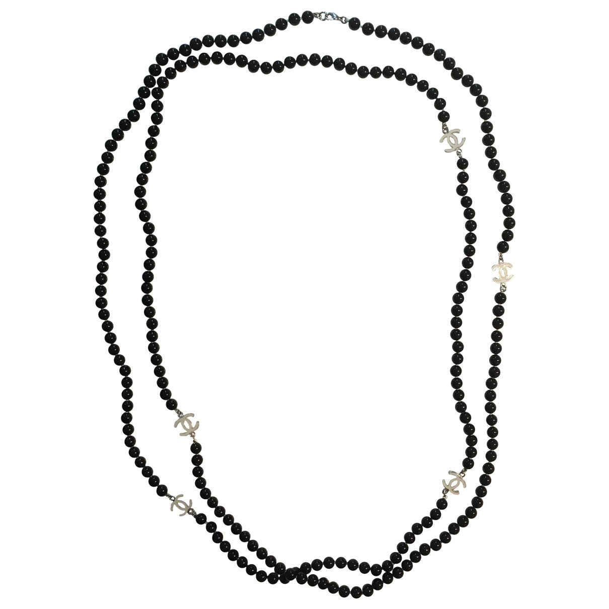 Chanel cc black pearls long necklaces Jewelry