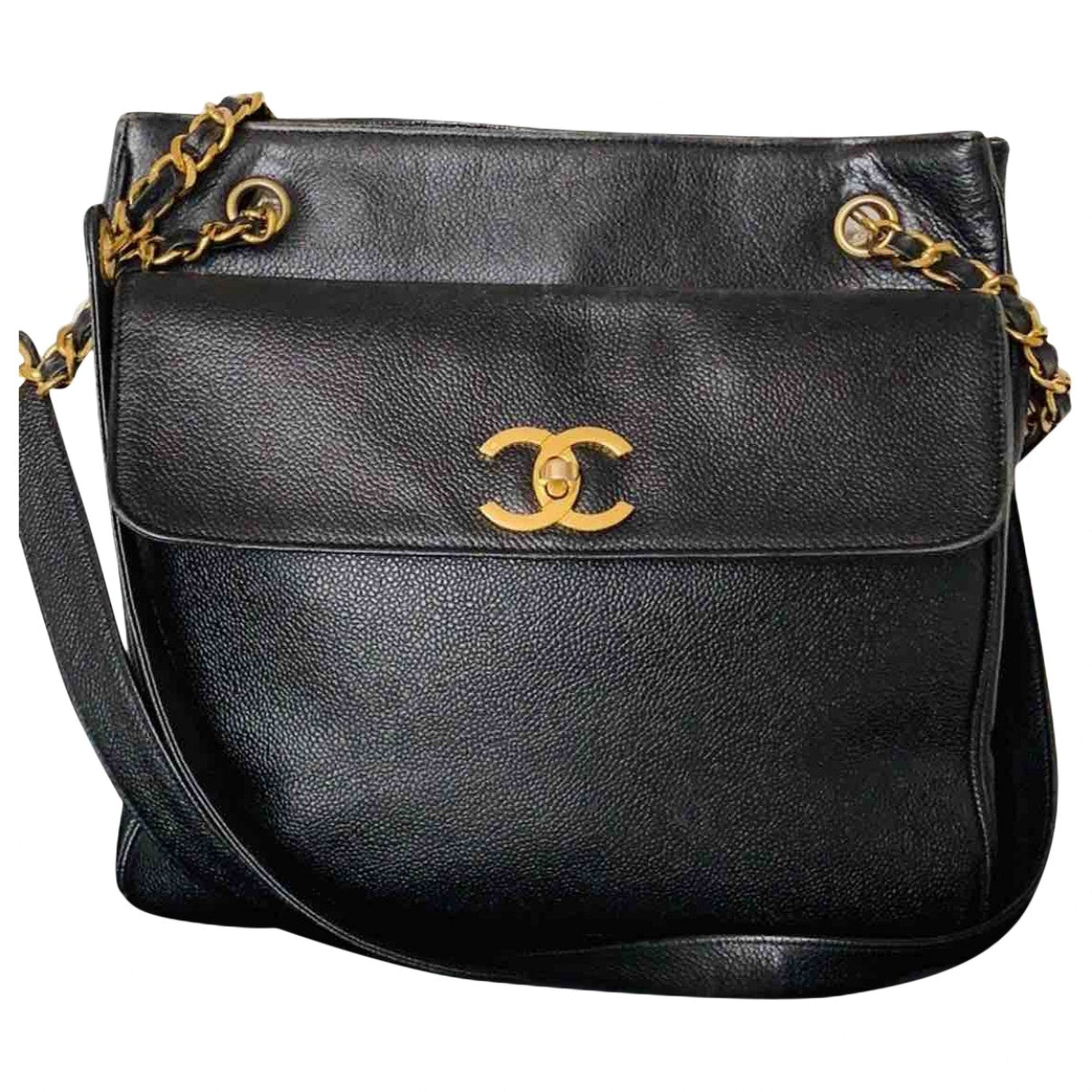 black leather handbag Signature Classic