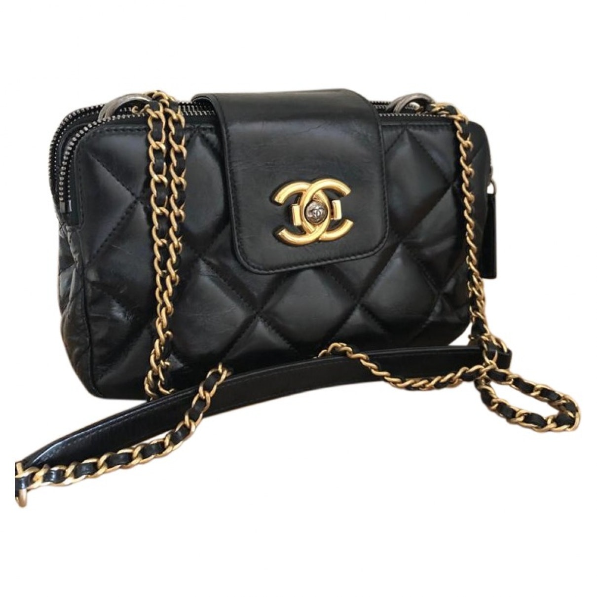 camera black leather handbag Classic