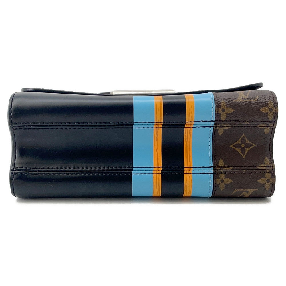 Louis Vuitton Twist Marron ColorM42346 Calf Noir Blue MM Leather Handbag