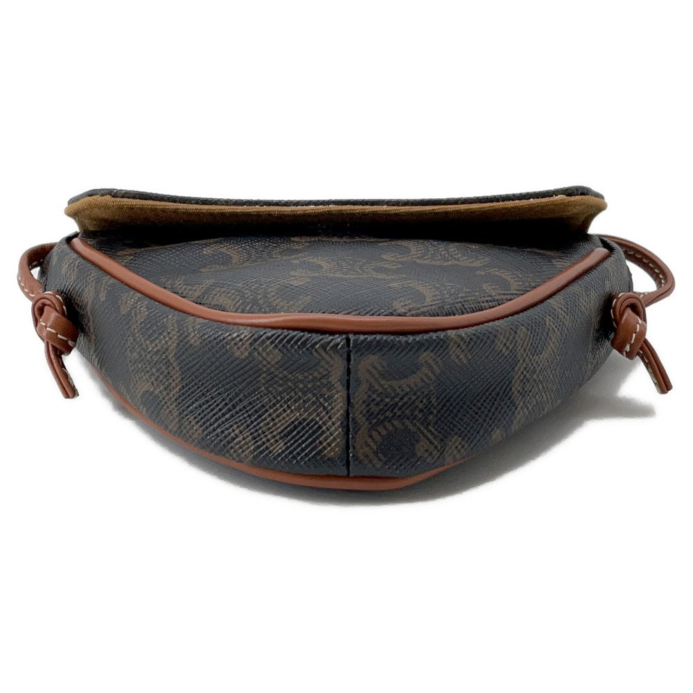 Triangle Shoulder Triomphecanvas Size Mini Handbag Leather Shoulder Bag