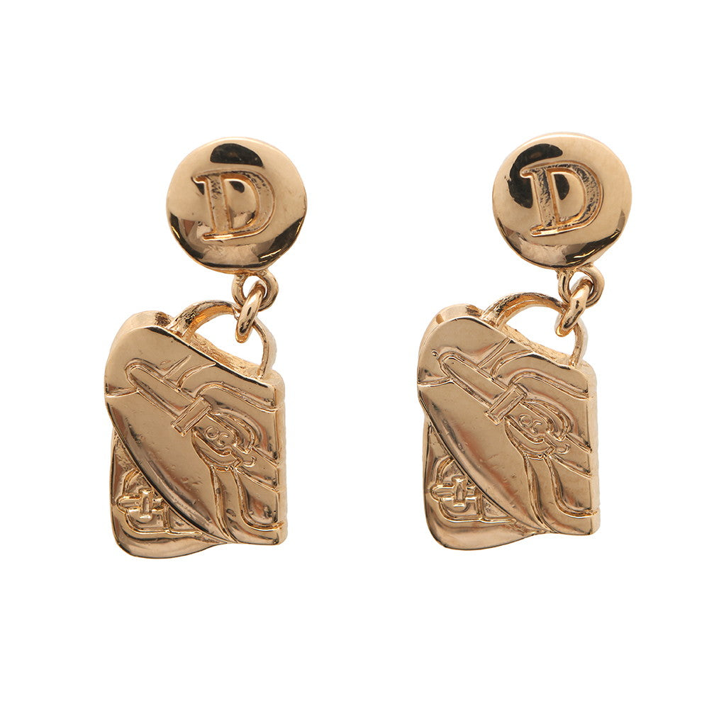Dior Jewelry ?Saddlebag motif earrings Metal Gold