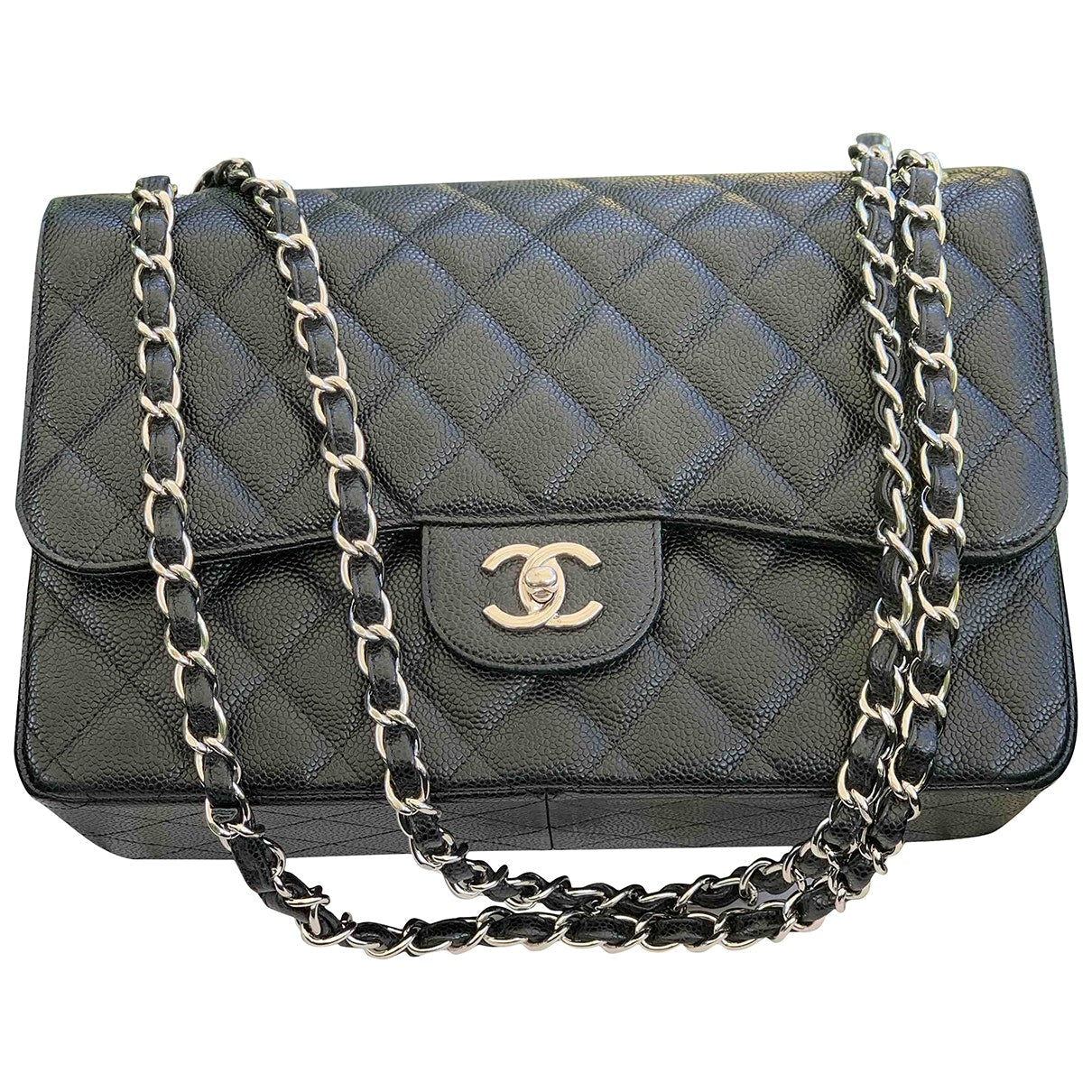 timeless/classique black leather handbag 129