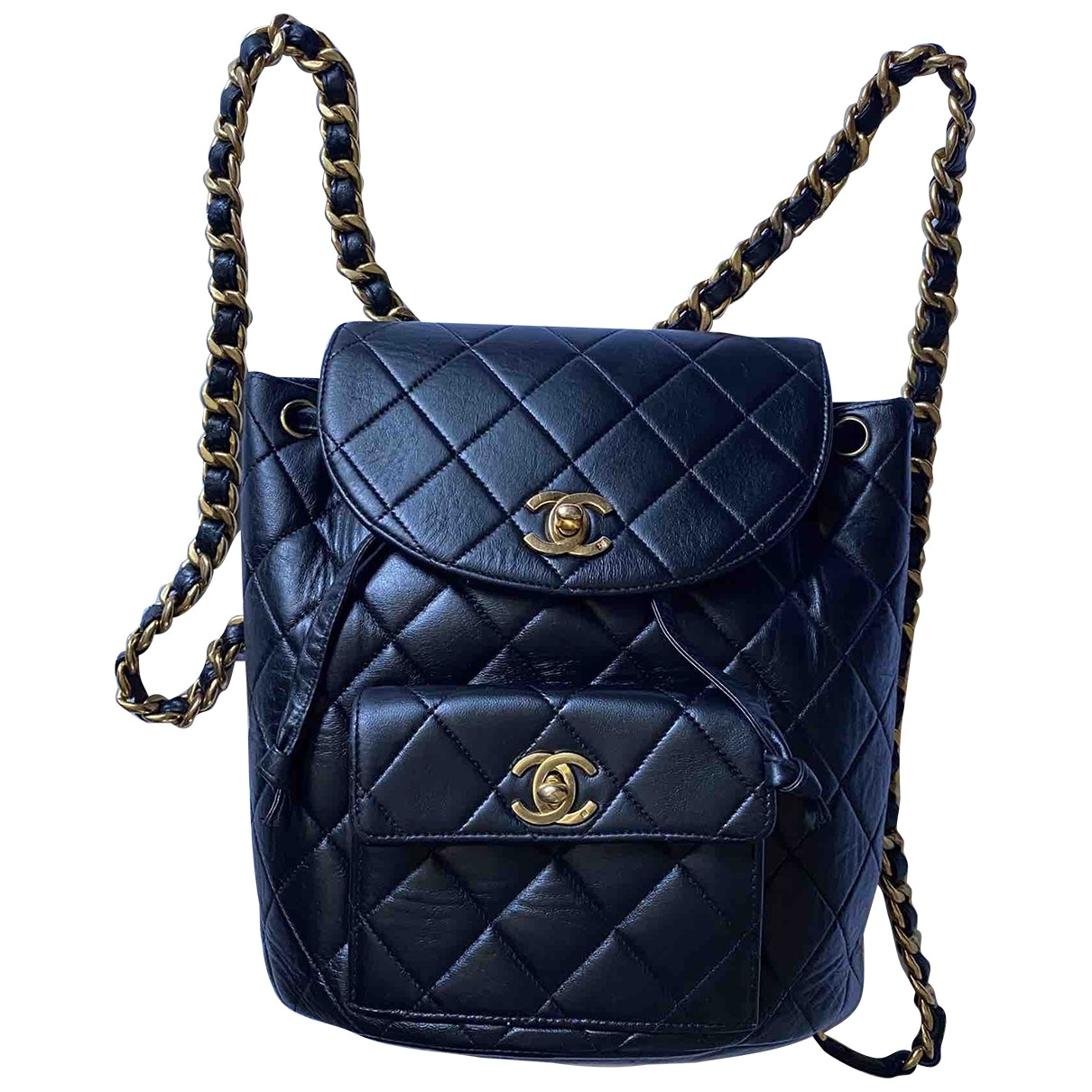 duma black leather backpacks Bag Signature