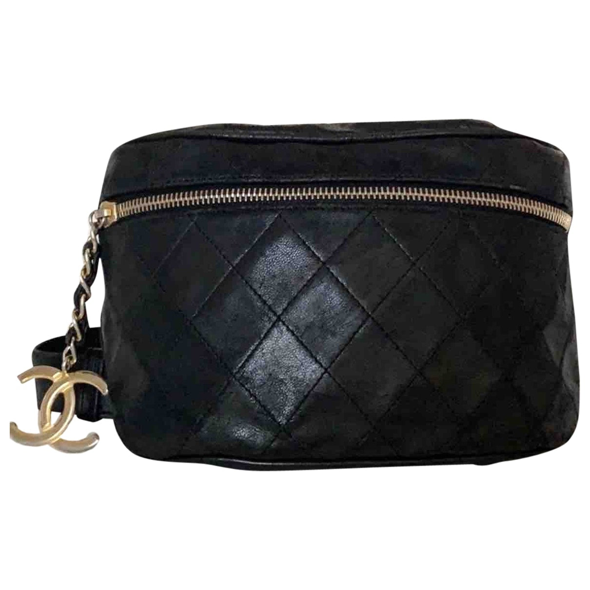 black leather handbag Signature Polished