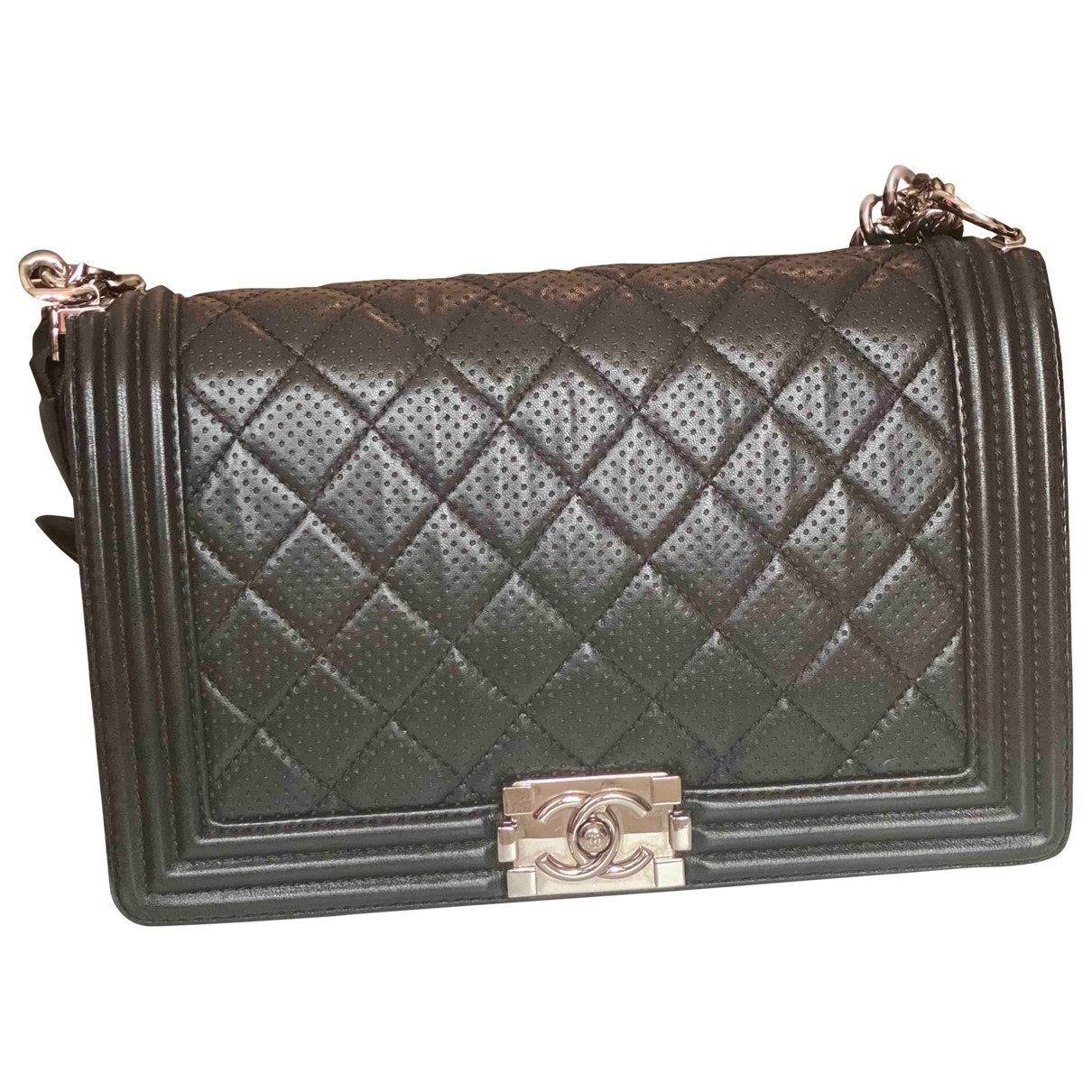 boy black leather handbag City