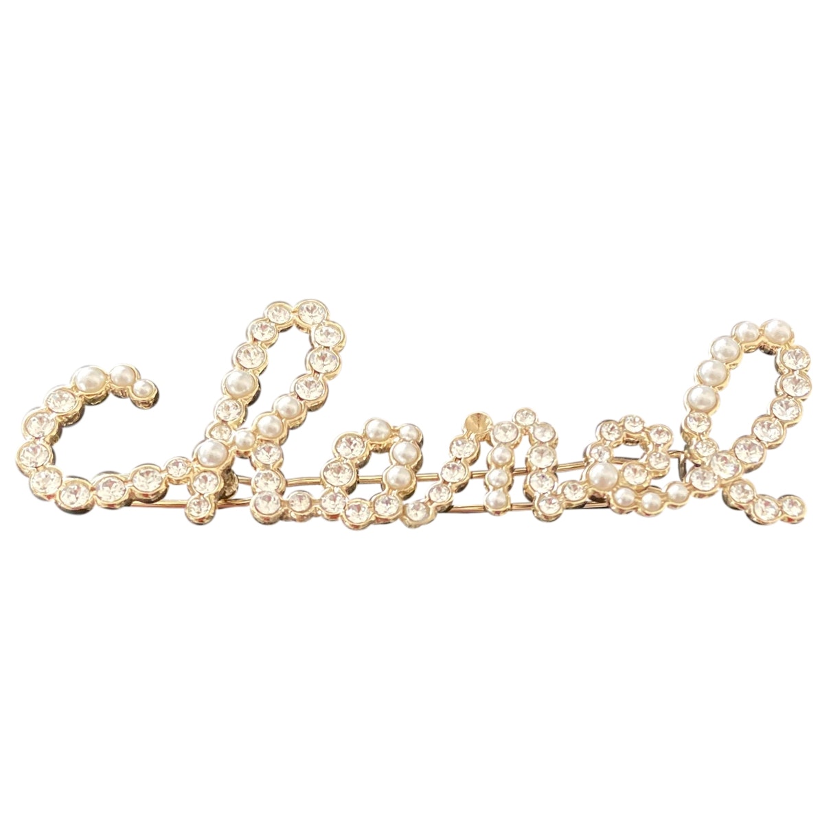 Chanel silver metal hair accessories