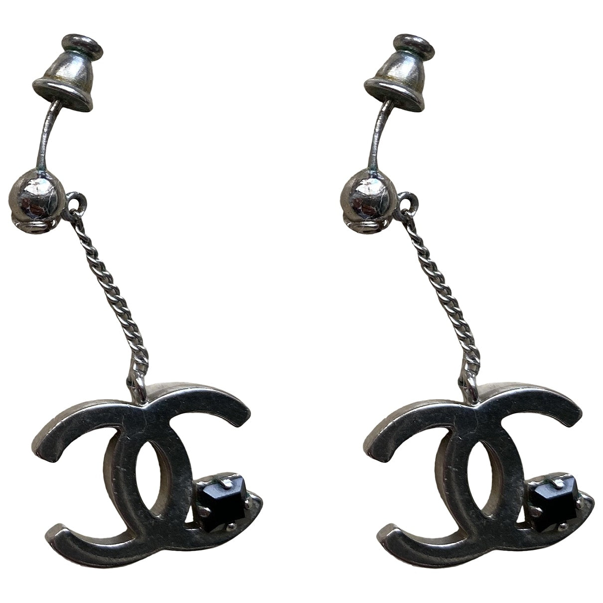 cc silver metal earrings Jewelry Travel