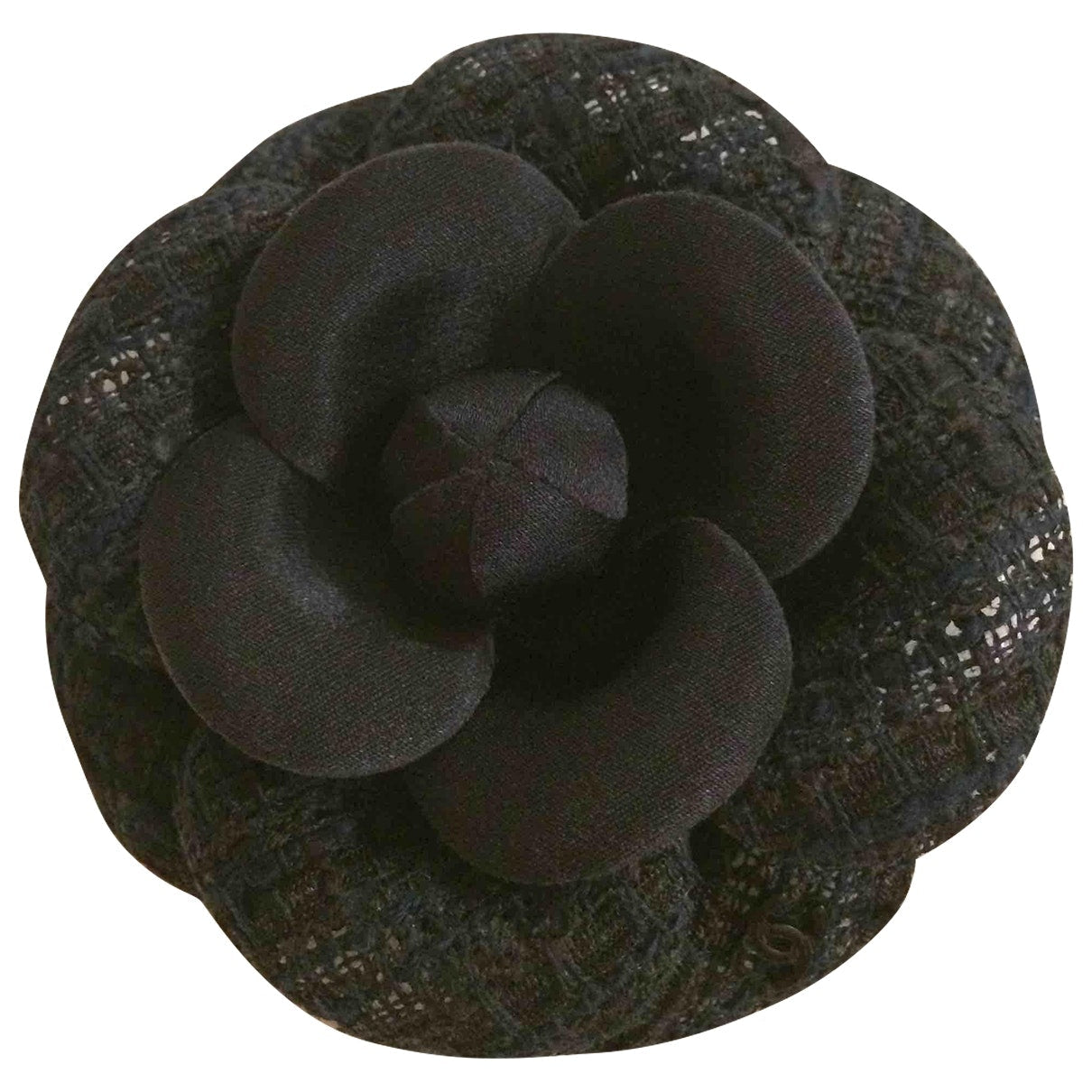 Chanel camélia black cloth pins & brooches Jewelry