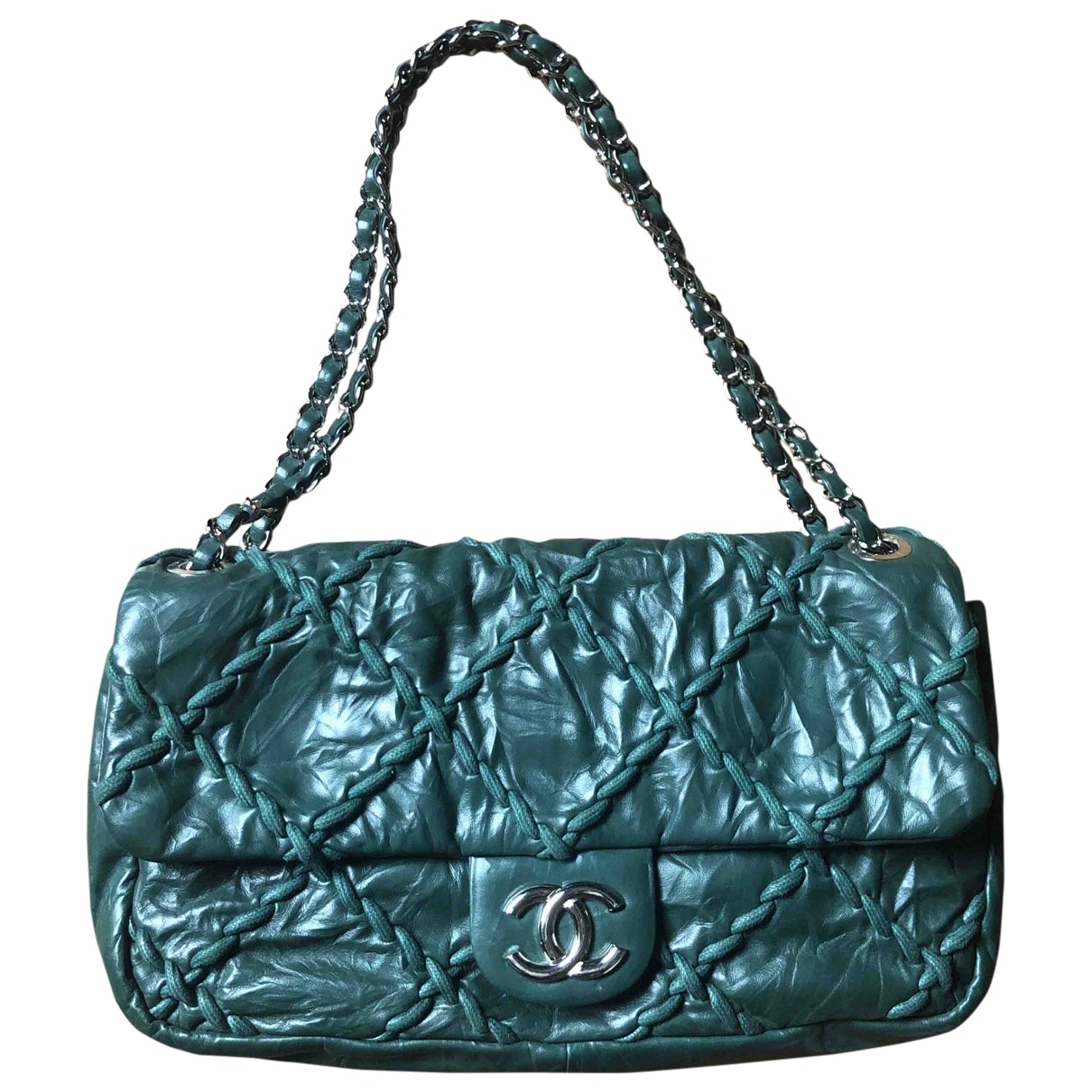 timeless/classique green leather handbag Signature