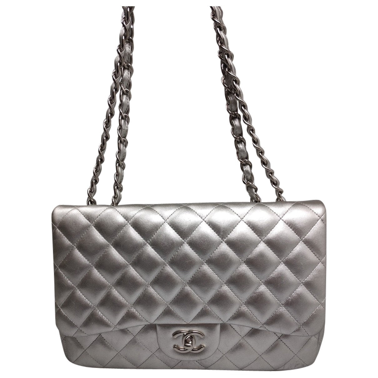 timeless/classique silver leather handbag Classic
