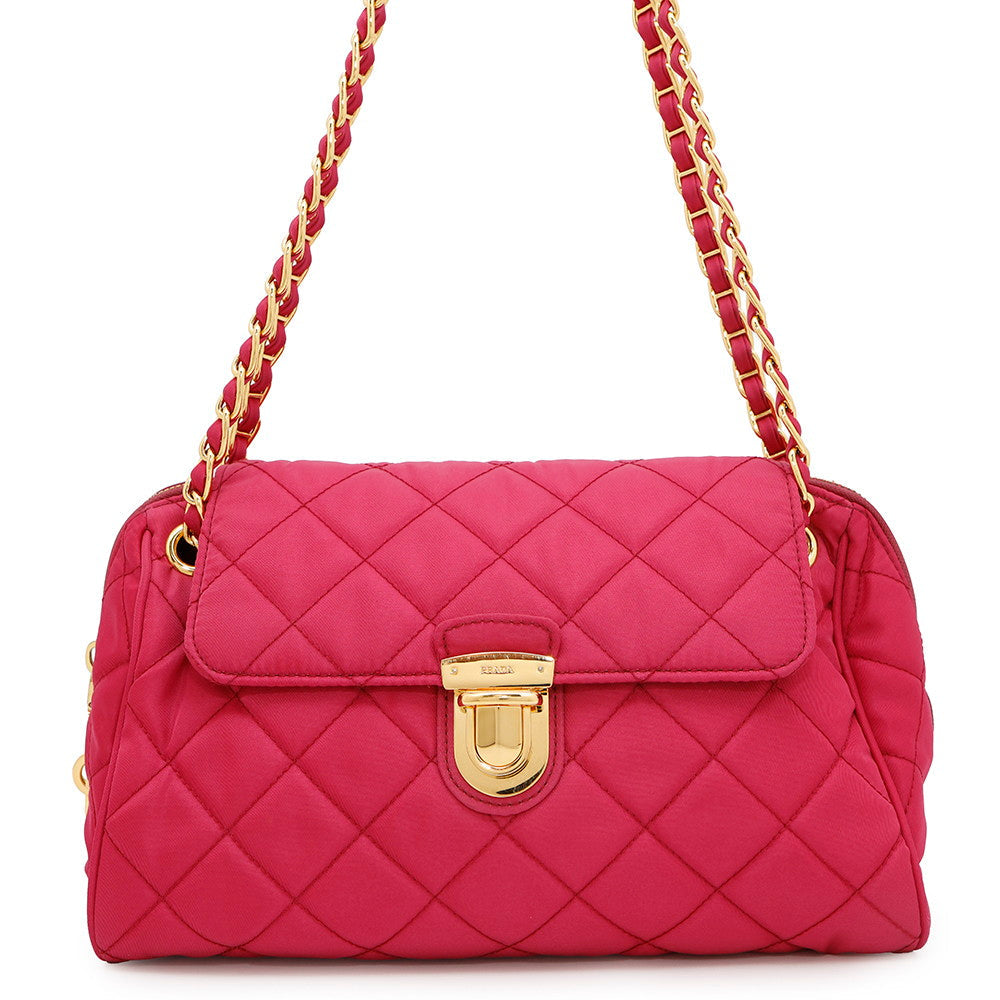 Prada Shoulder Bag ? PinkBR4965 Nylon Quilted