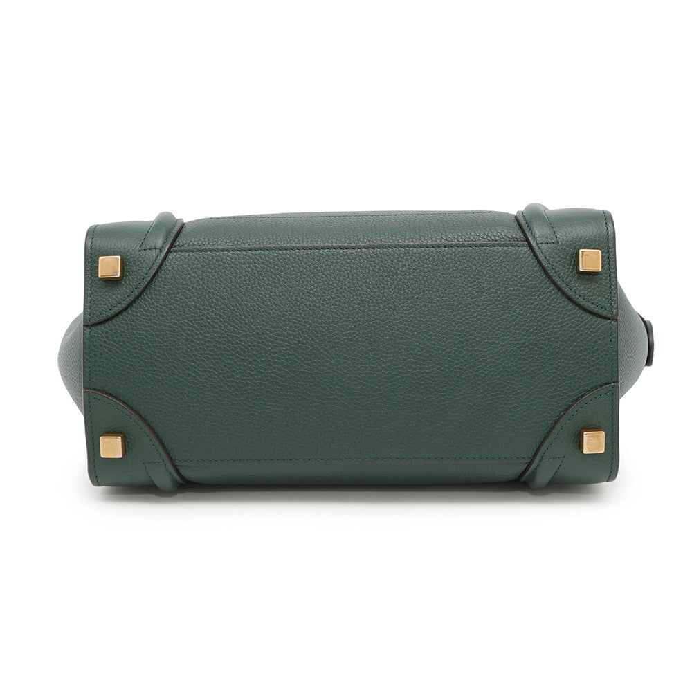 Luggage Shopper Dark Size Micro Handbag Leather Green Travel Bag