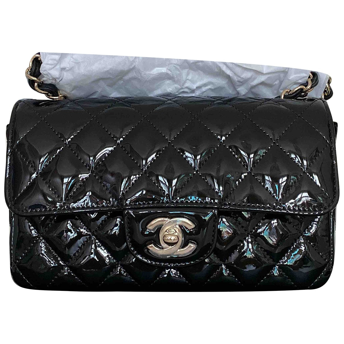 timeless/classique black patent leather handbag Refined