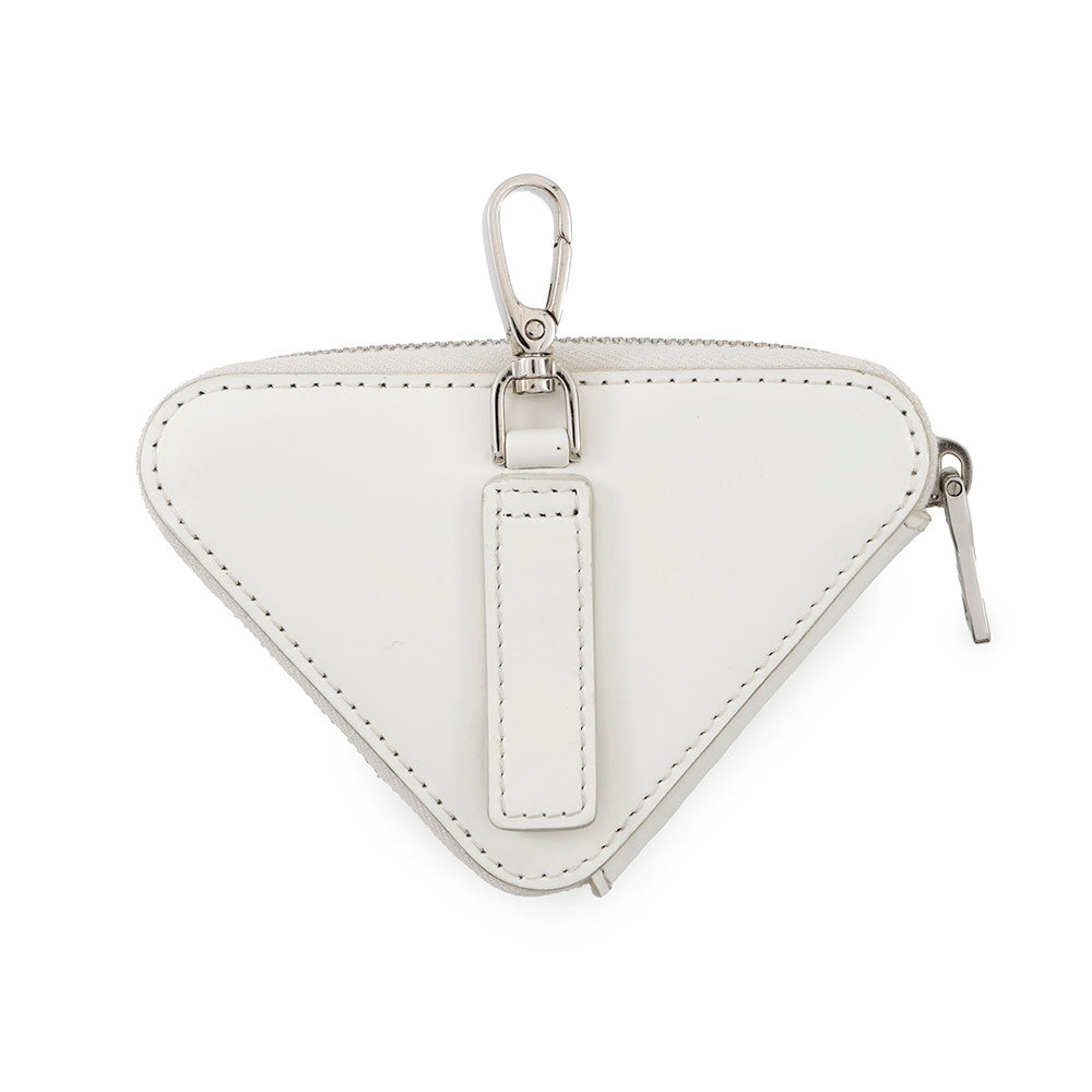 Triangle Coin Purse Tl Handbag Leather White Travel Bag