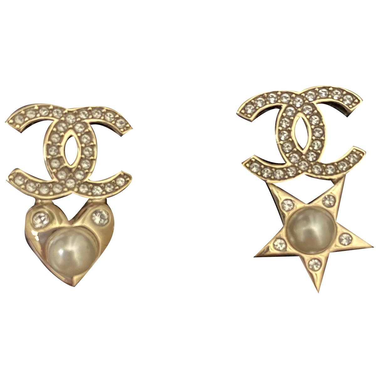 Chanel cc silver steel earrings Jewelry