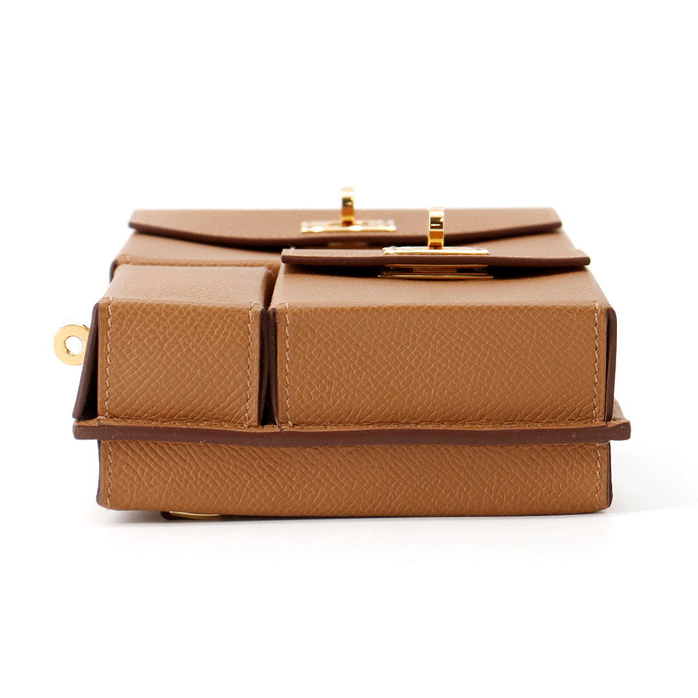 Kelly Multi Pocket Epsom Handbag Gold Travel Bag