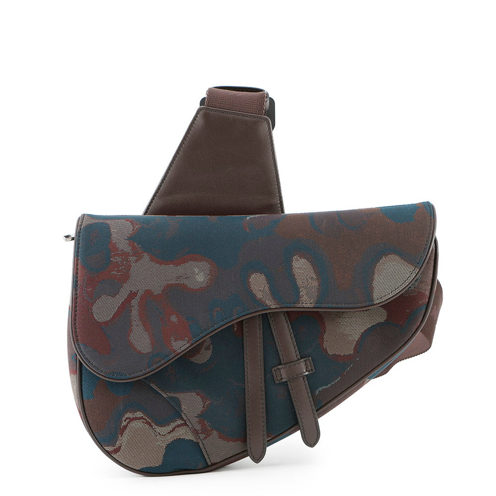 Dior Crossbody Bag ?Camouflage Saddle Bordeaux Maru color Canvas
