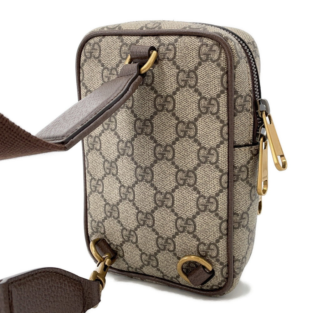 Gucci Ophidia GG Supreme Brown752565 PVC Leather Beige Shoulder Bag