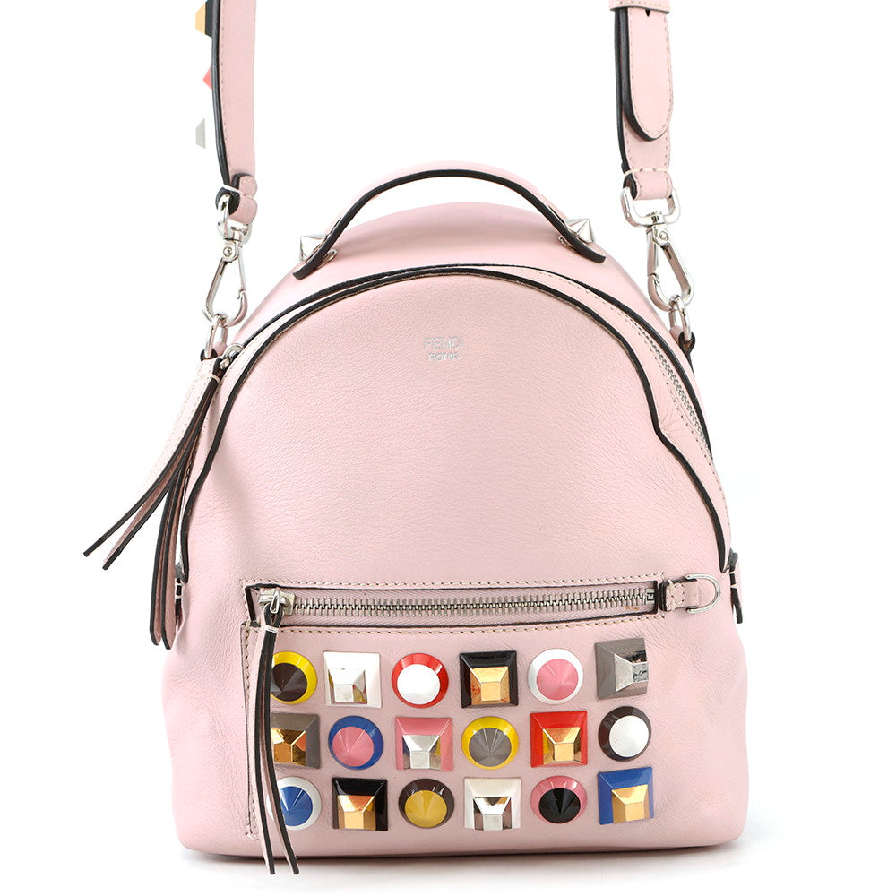 Fendi Shoulder Bag ?Bolsa Vitto Dolce Studded Pink8BT281 Leather