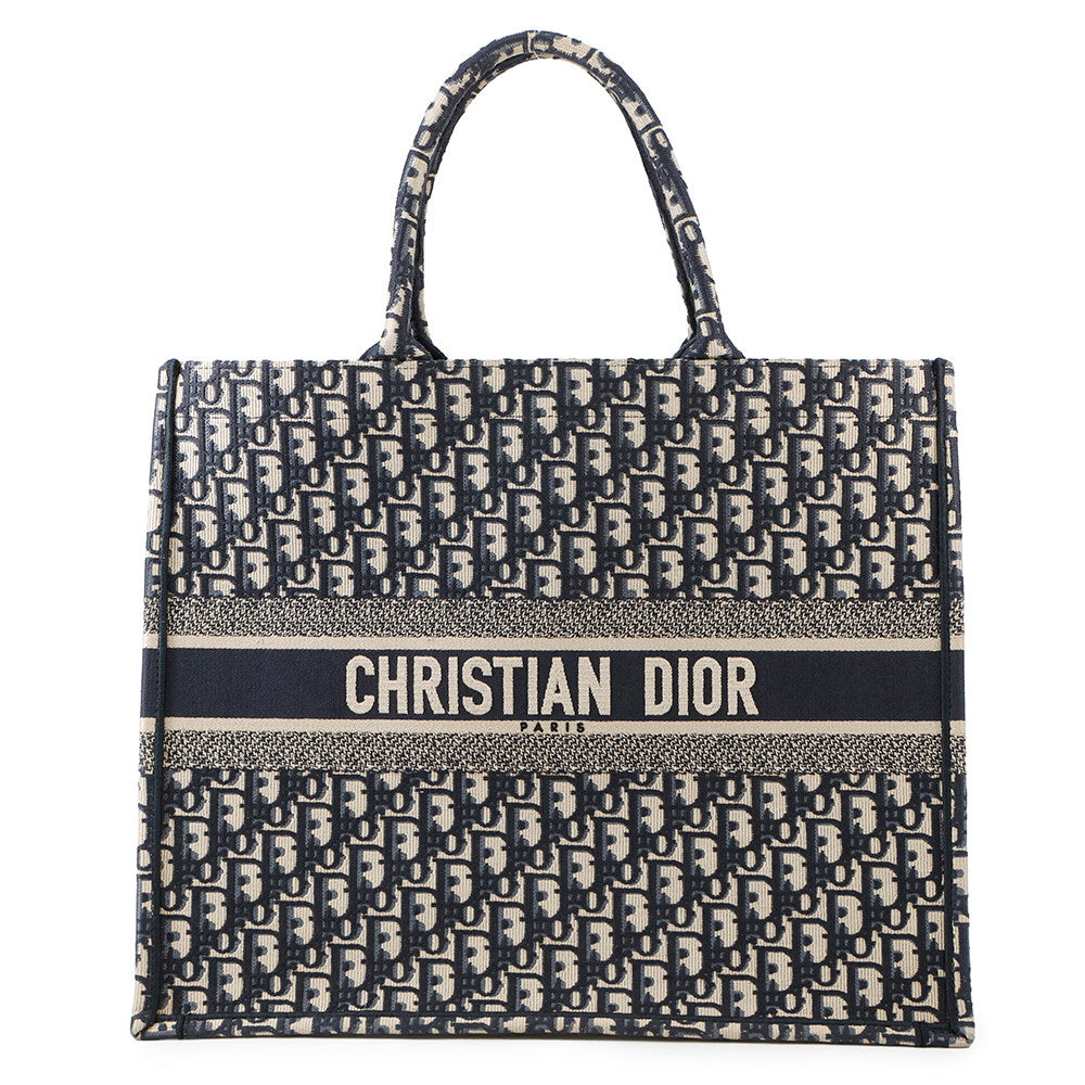 Dior Tote Bag Book tote NavyM1286ZRIW Canvas Large
