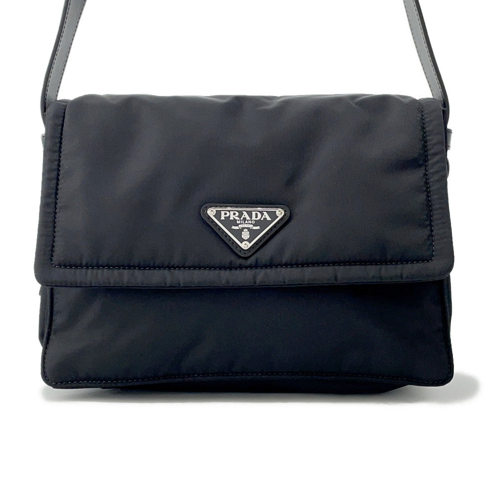 Prada Shoulder Bag Padded Re- Black1BD313 Leather Nylon