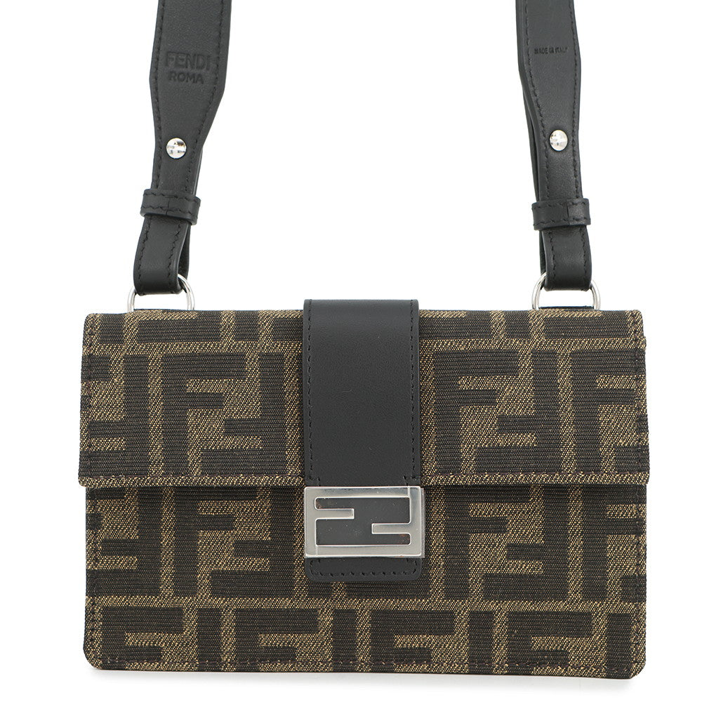Fendi Shoulder Bag Baguette Slim Brown7M0295 Canvas