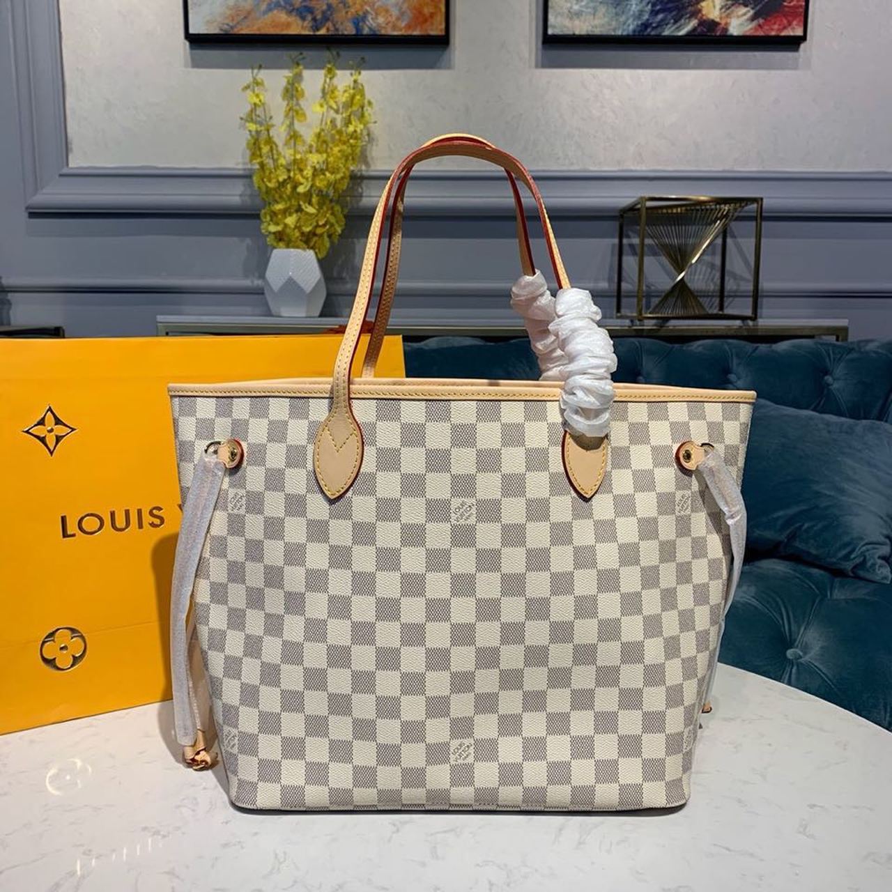 Top Quality Neverfull Mm Tote Bag Damier Canvas Pink Shoulder Bag