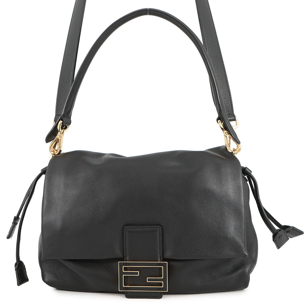Fendi Mamma baguette Black8BR833 Leather Medium Shoulder Bag