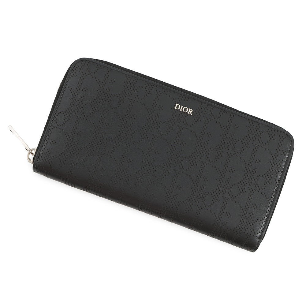 Dior Handbag Oblique Galaxy Round Wallet Black2ESBC252VPD Leather Zip