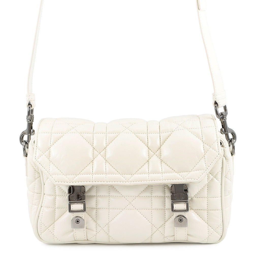 Dior Shoulder Bag Macrocannage Camp WhiteM1243BNEY Leather Small