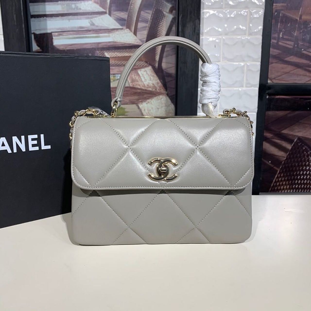 Chltrendy Chlmaxi Top Handle Bag Grey For Travel Bag