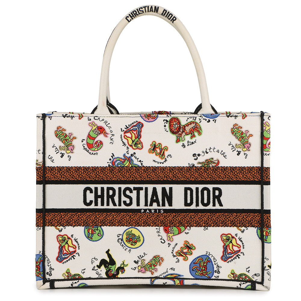 Dior Tote Bag Niki de Saint Phalle Book Tote Canvas White Multicolor
