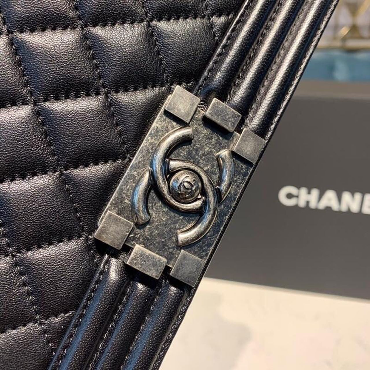 CHL Boy Hardware , 9.8in Black Silver Crossbody Bag