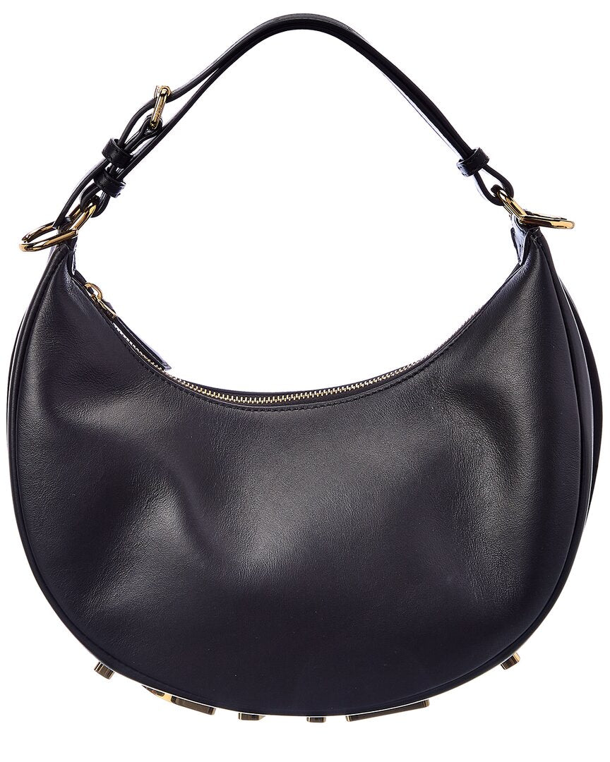 Fendi Handbag graphy Hobo Bag 2 Leather Black Small