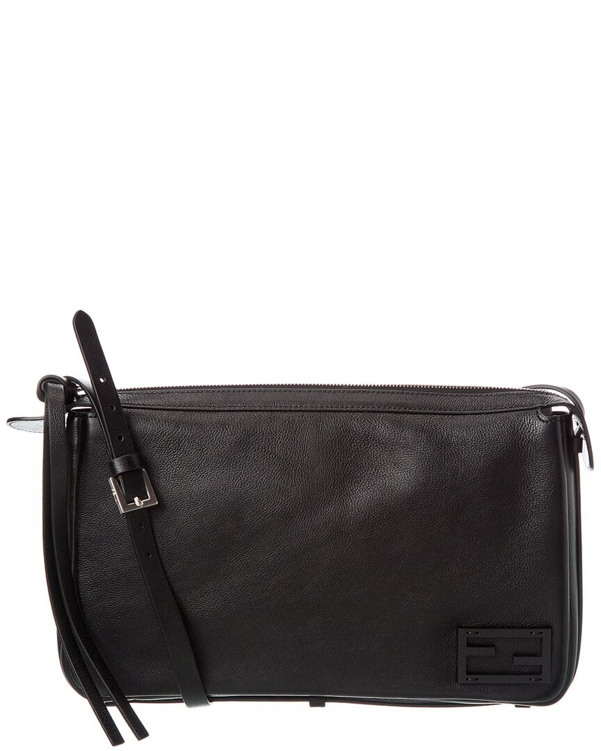 Fendi Handbag Simply Shoulder Bag Leather Black Medium